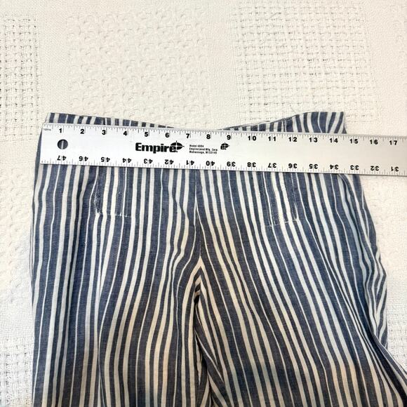 Tory Burch 2 linen side zip striped pant P3 2894 - Picture 4 of 14